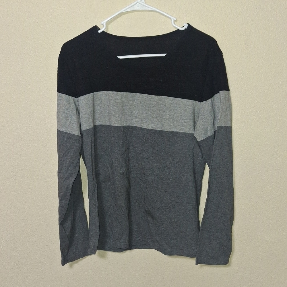 Source Unknown Black and Gray Colorblock Top